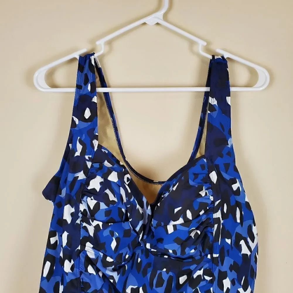 Swimsuits For All Shore Club Printed Tankini Top Size 20